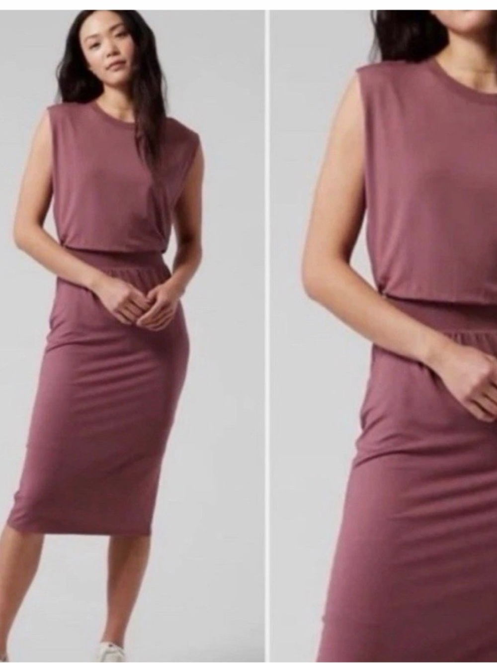 Athleta Dusty Rose Ribbed Tank Dress